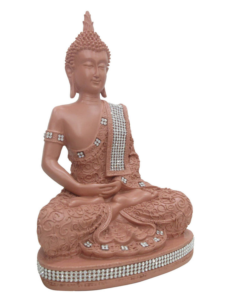 Dhyana Buddha Polyresin Showpiece (Pink)