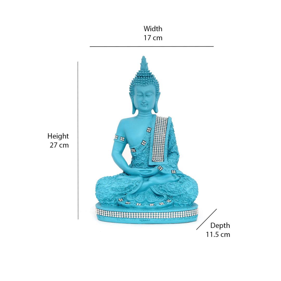 Buddha Dhyana Polyresin Showpiece (Blue)