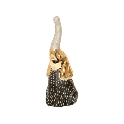 Elephant Trunk Glamor Decorative Ceramic Showpiece (Gold)