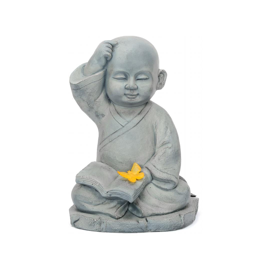 Baby Monk Nirvana Fiberclay Showpiece (Grey)