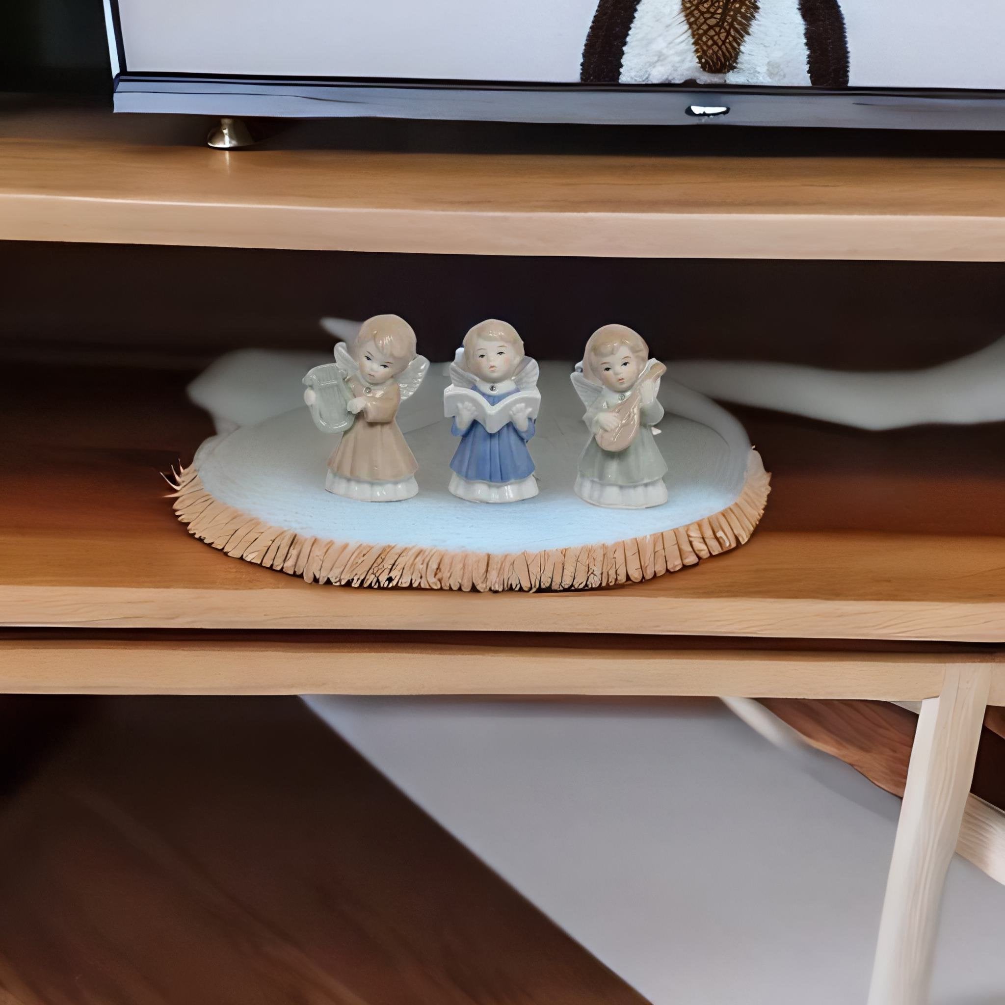 Trio Little Angels Decorative Ceramic Showpiece (Blue)