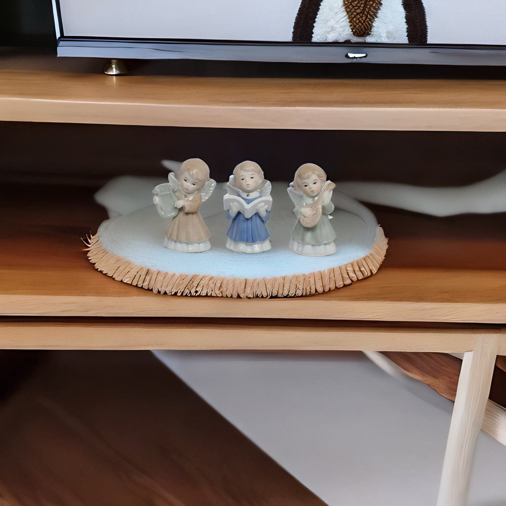 Trio Little Angels Decorative Ceramic Showpiece (Blue)