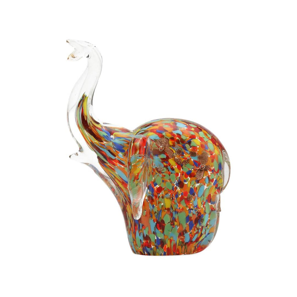 Elephant Decorative Glass Showpiece (Seagreen)