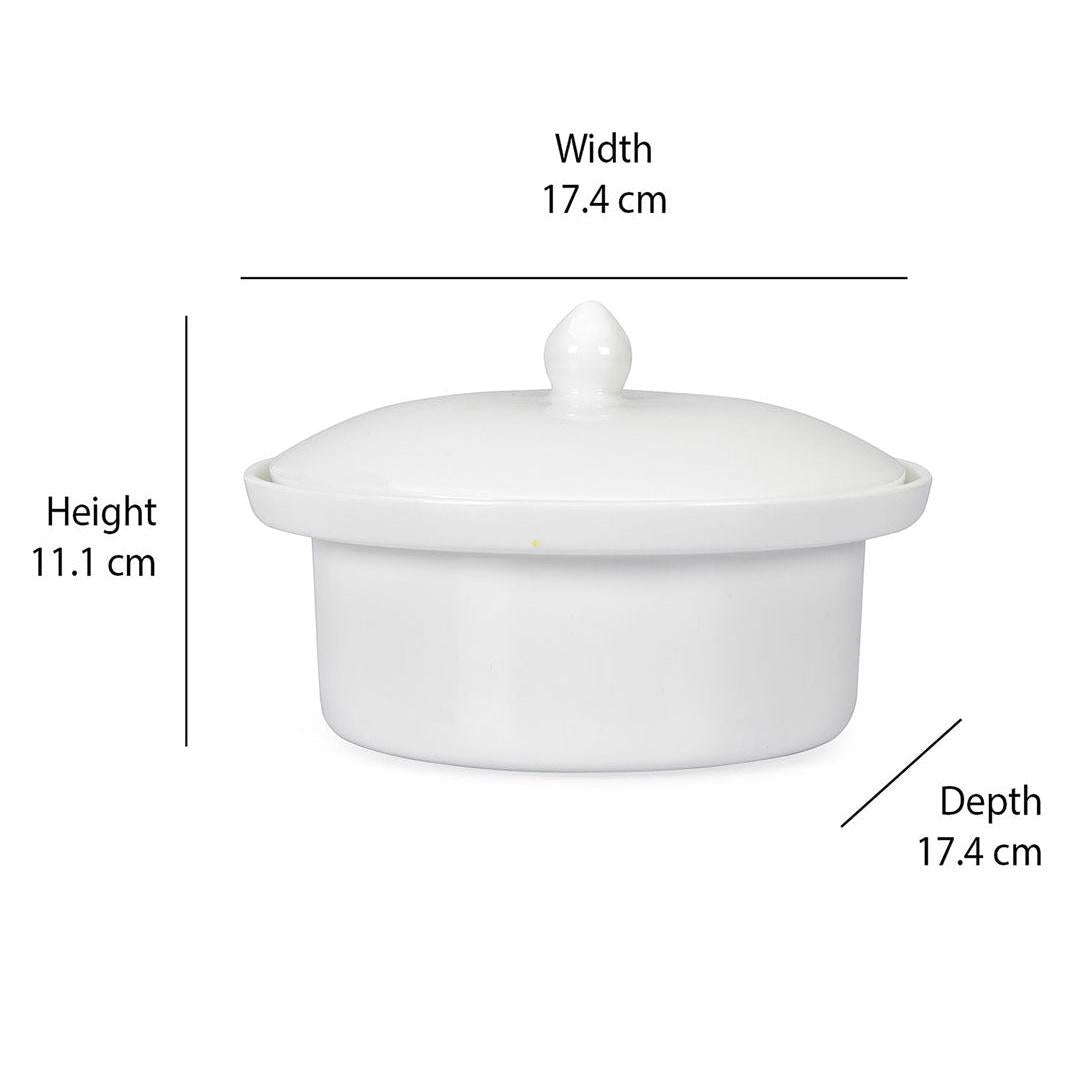 Horeca 610 ml Dell Bowl With Lid (White)