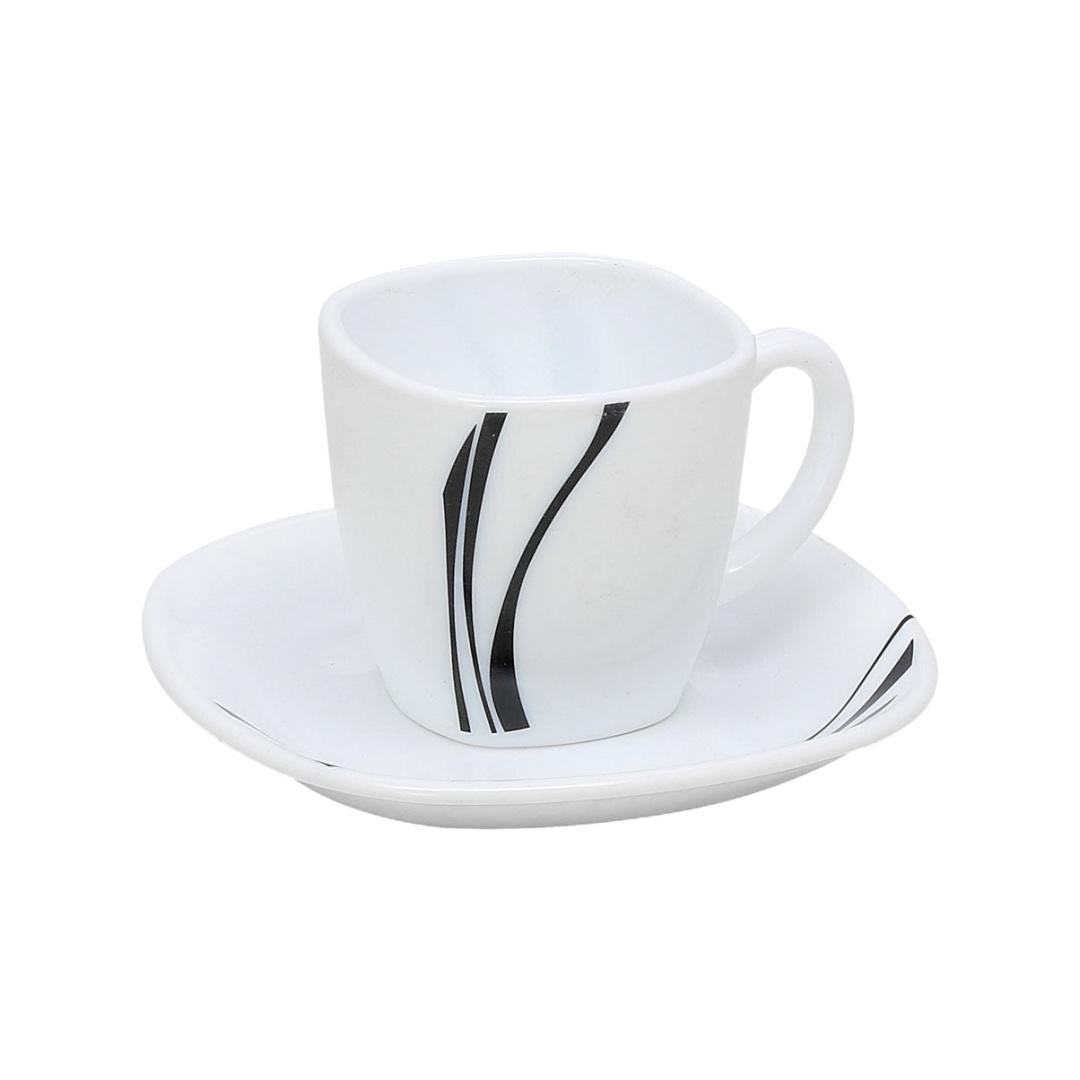 Laopala Midnight 125 ml Cup & Saucer Set of 12 (Multicolor)