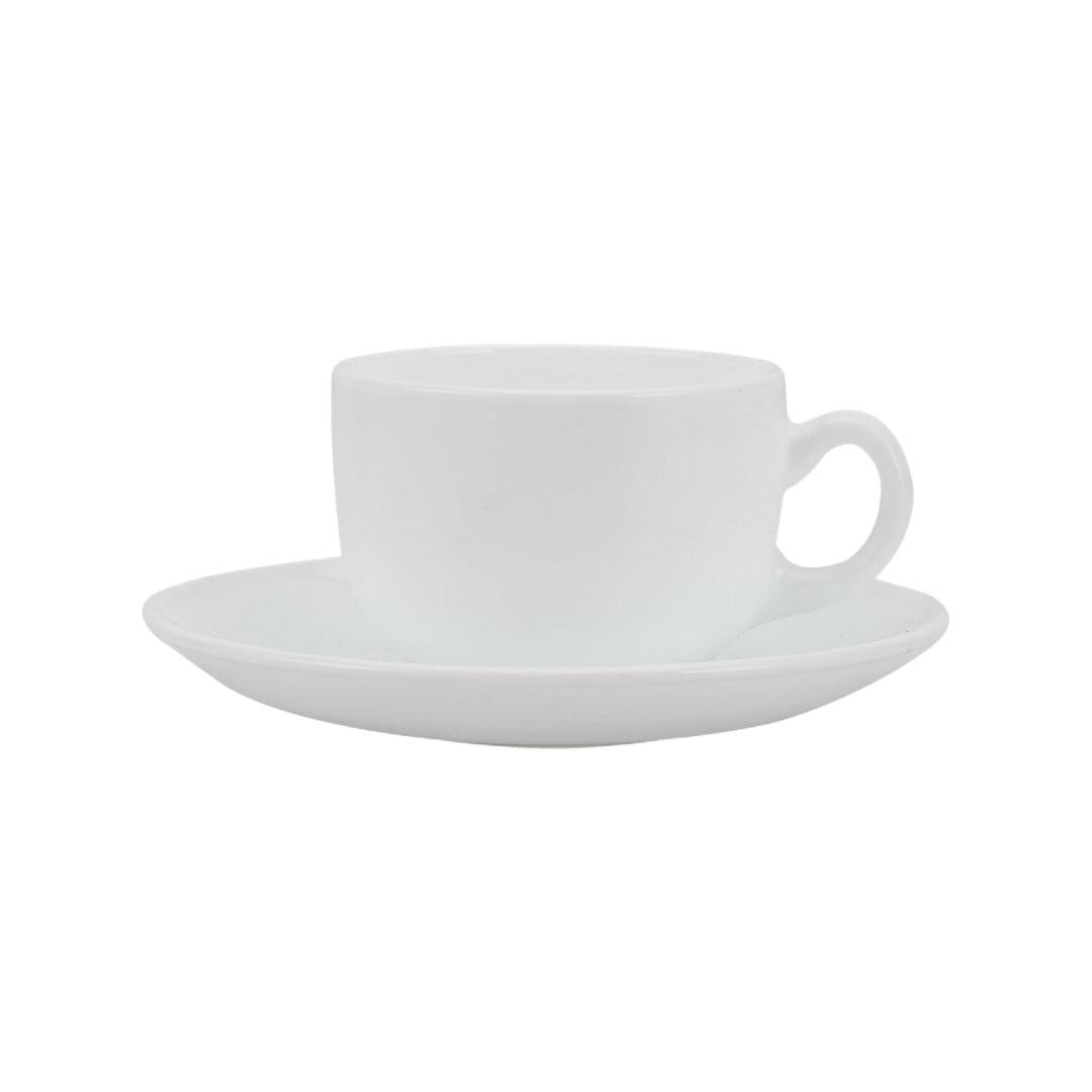 Plain 160 ml Cup & Saucer 12 Pieces (White)