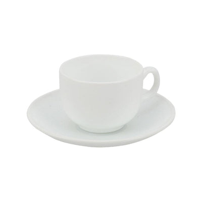 Plain 160 ml Cup & Saucer 12 Pieces (White)
