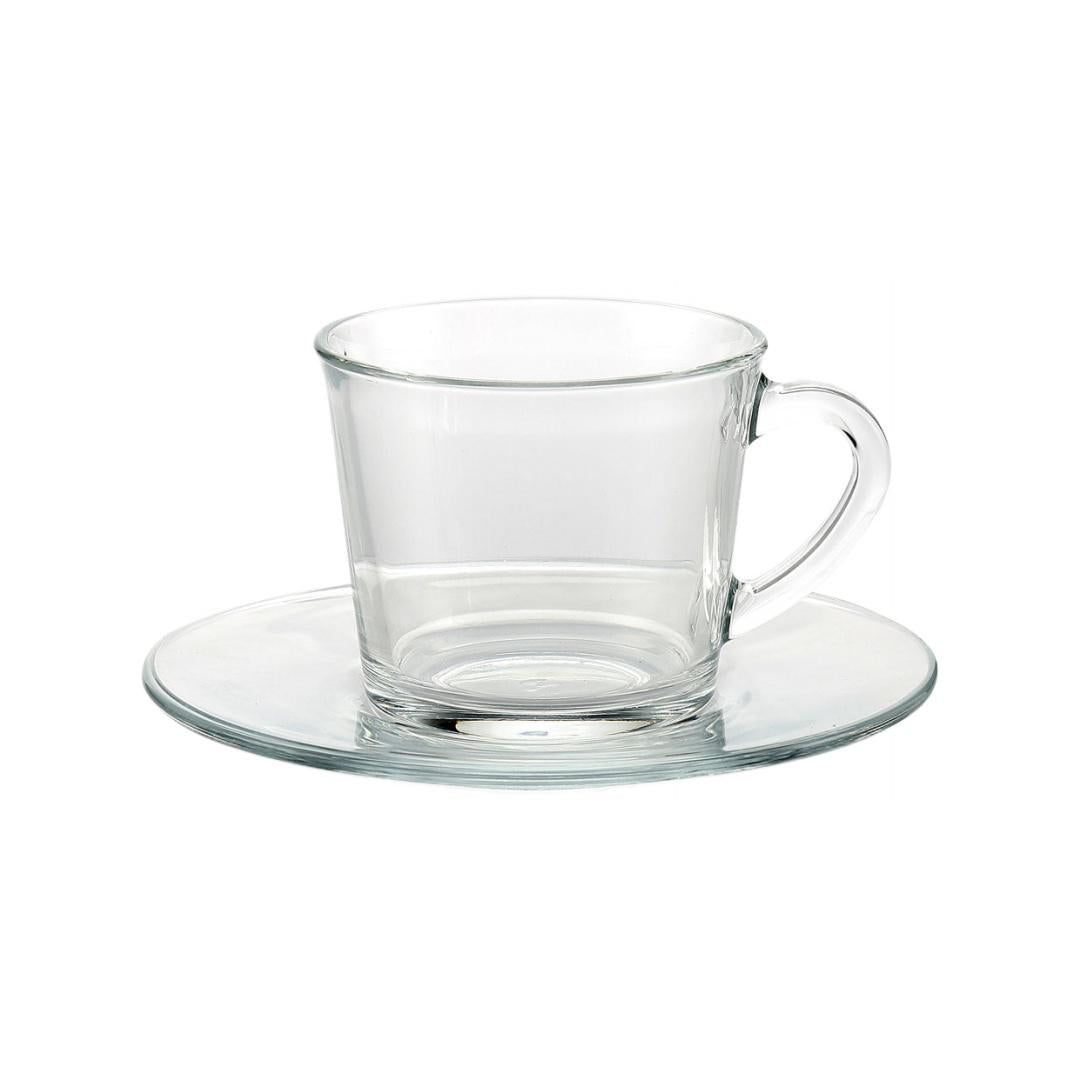 Basic 190 ml Cup & Saucers Set of 6 (Clear)