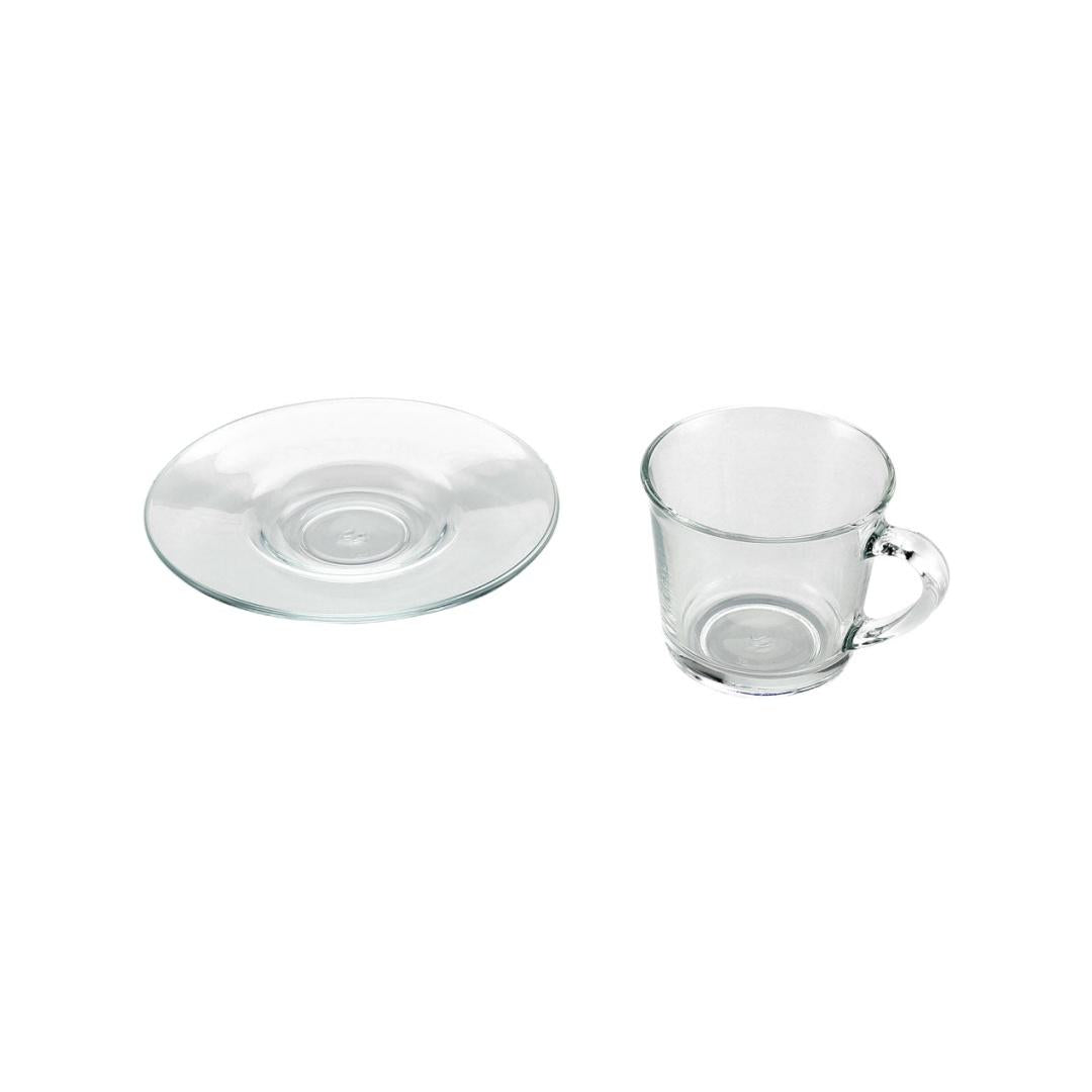 Basic 190 ml Cup & Saucers Set of 6 (Clear)