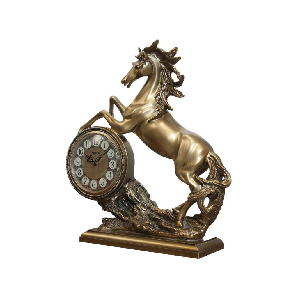 Jumping Horse Table Clock (Gold)