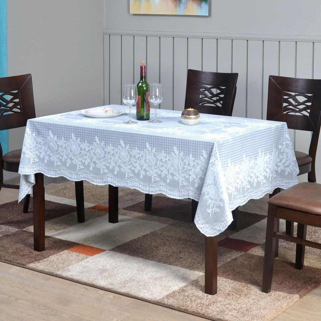 Mist 60 inch x 90 inch Vinyl 8 Seater Table Cover (Grey)