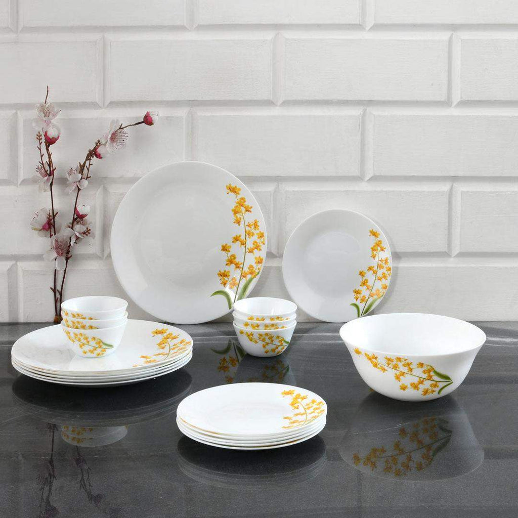 Ivory Yellow Grace Dinner Set - 19 Pieces