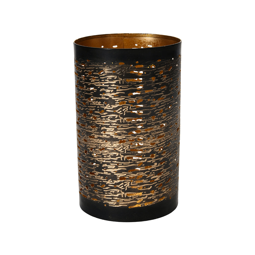 Hurricane Terete Metal Large Candle Stand (Gold & Black)