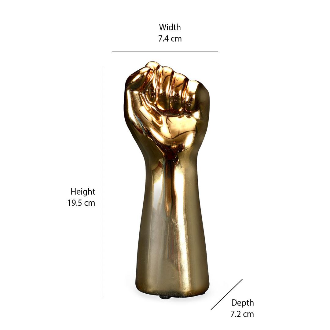 Holding Hand Decorative Ceramic Vase (Black & Gold)