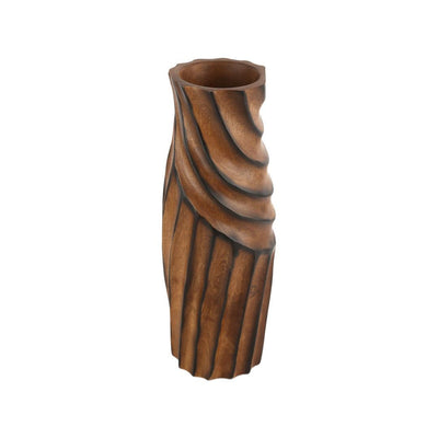 Imprint Decorative Wooden Vase (Brown)