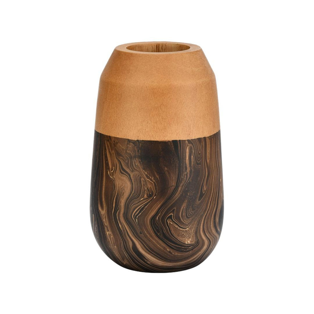 Abstract Wooden Tumbler Vase (Brown)