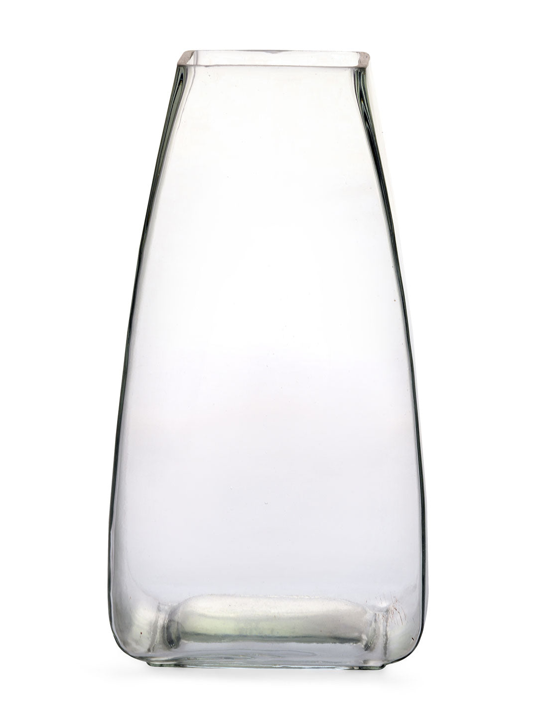 Trapeze Decorative Glass Table Vase (Transparent)