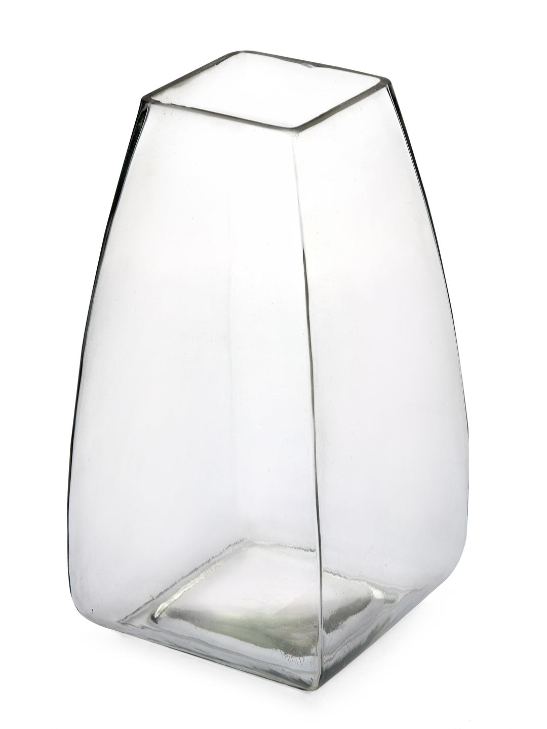 Trapeze Decorative Glass Table Vase (Transparent)