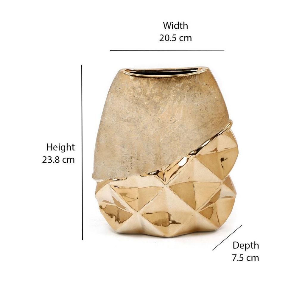 Goldberg Decorative Flat Vase (Gold)