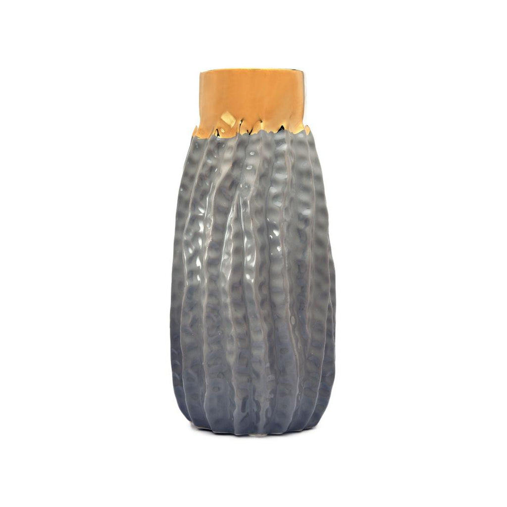 Neck Ring Tumbler Ceramic Vase (Mustard)
