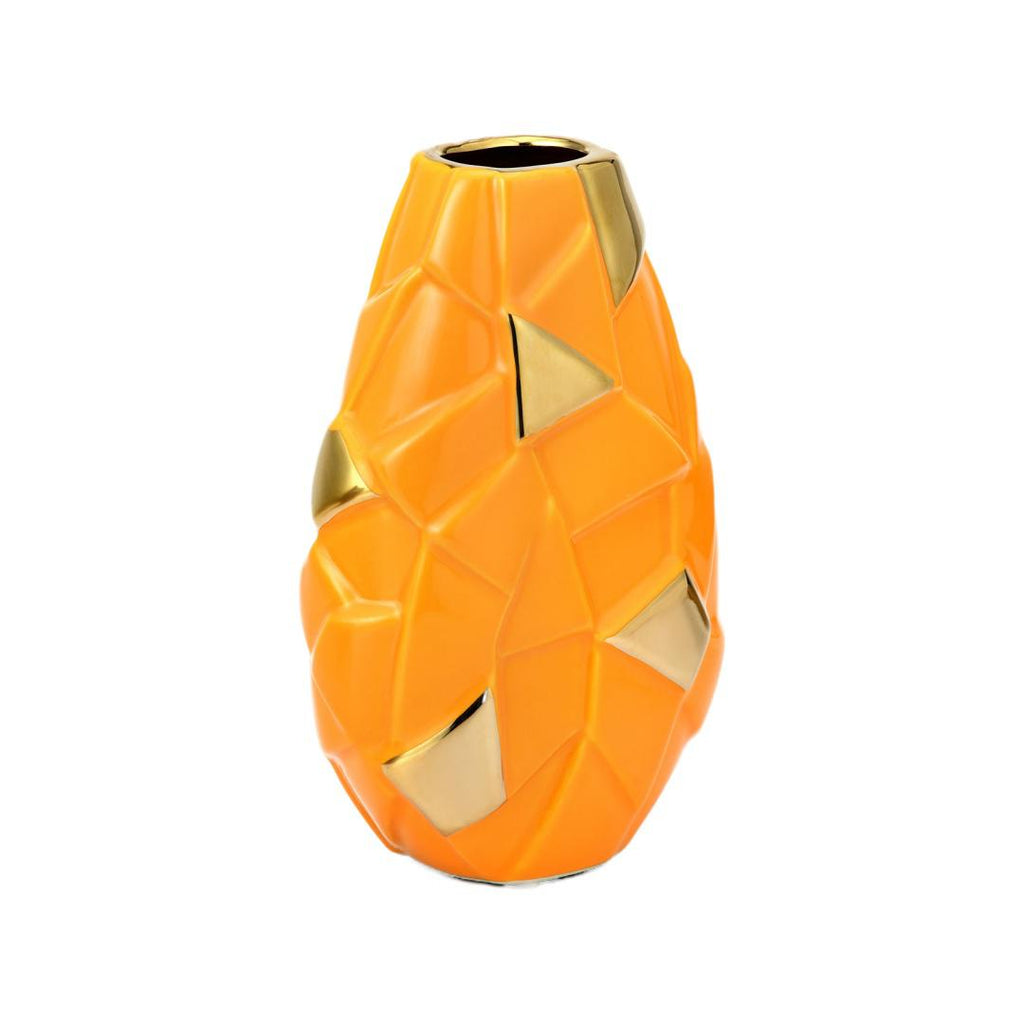 Abstract Pebble Ceramic Vase (Mustard)