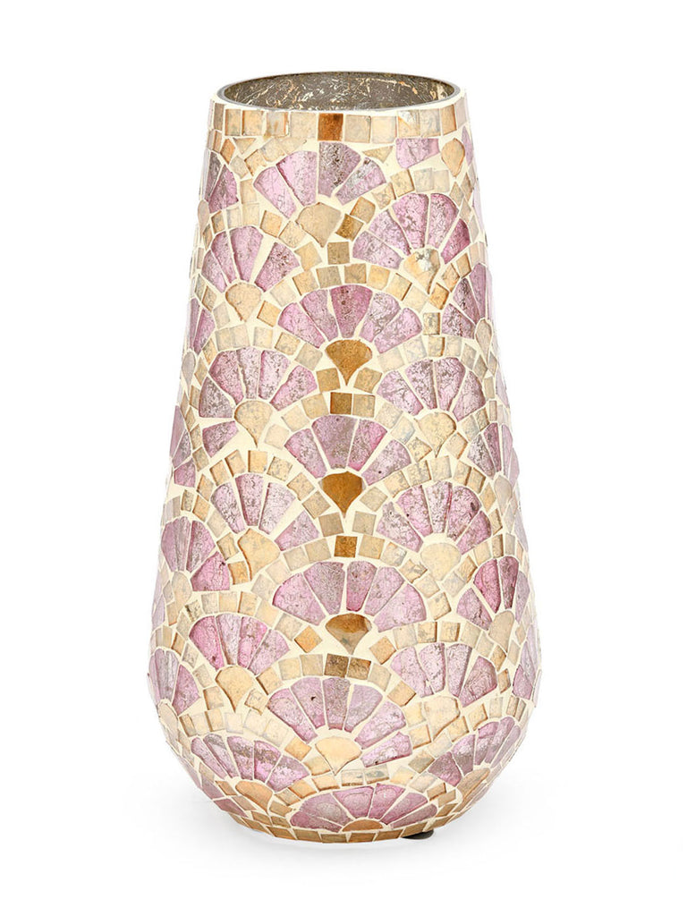 Tall Mosaic Vase Onion & Gold