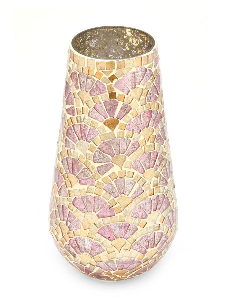 Tall Mosaic Vase Onion & Gold