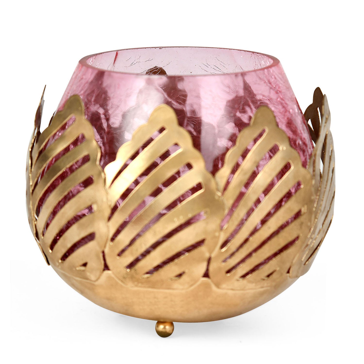 Lotus Cutwork Votive Onion & Gold