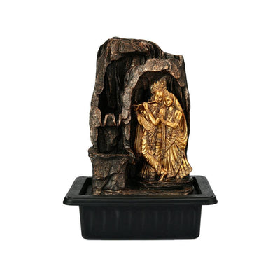 Radha Krishna Water Fountain (Gold)