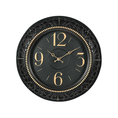 Antique Carved Wall Clock (Black)