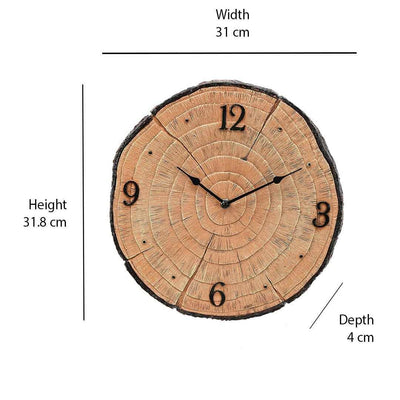 Tree Trunk Wall Clock (Brown)