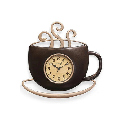 Tea Cup Wall Clock (Brown)