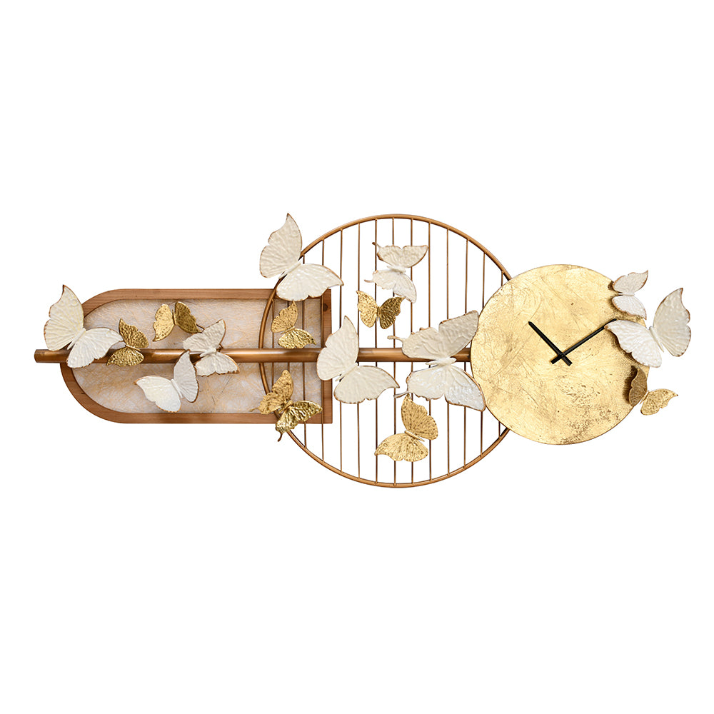 Butterfly Analog Wall Clock (Gold)
