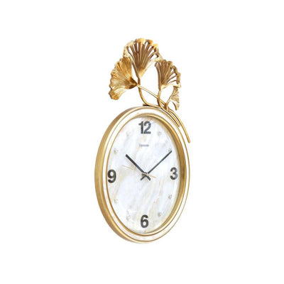 Ginkgo Leaf Wall Clock (Gold)