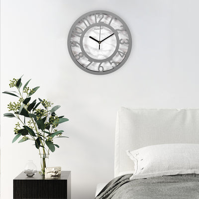 Marbelo Fig Analog Wall Clock Grey & White