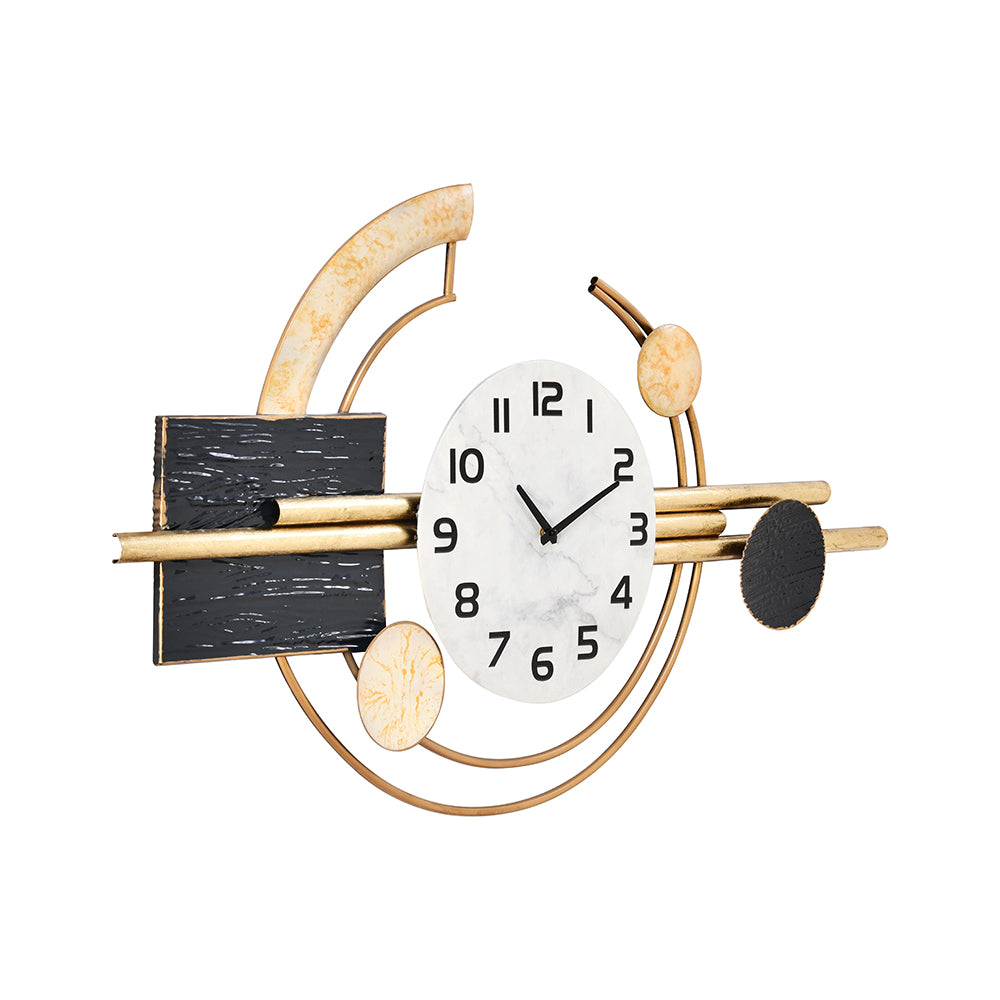 Marbella Analog Wall Clock (Black & Gold)