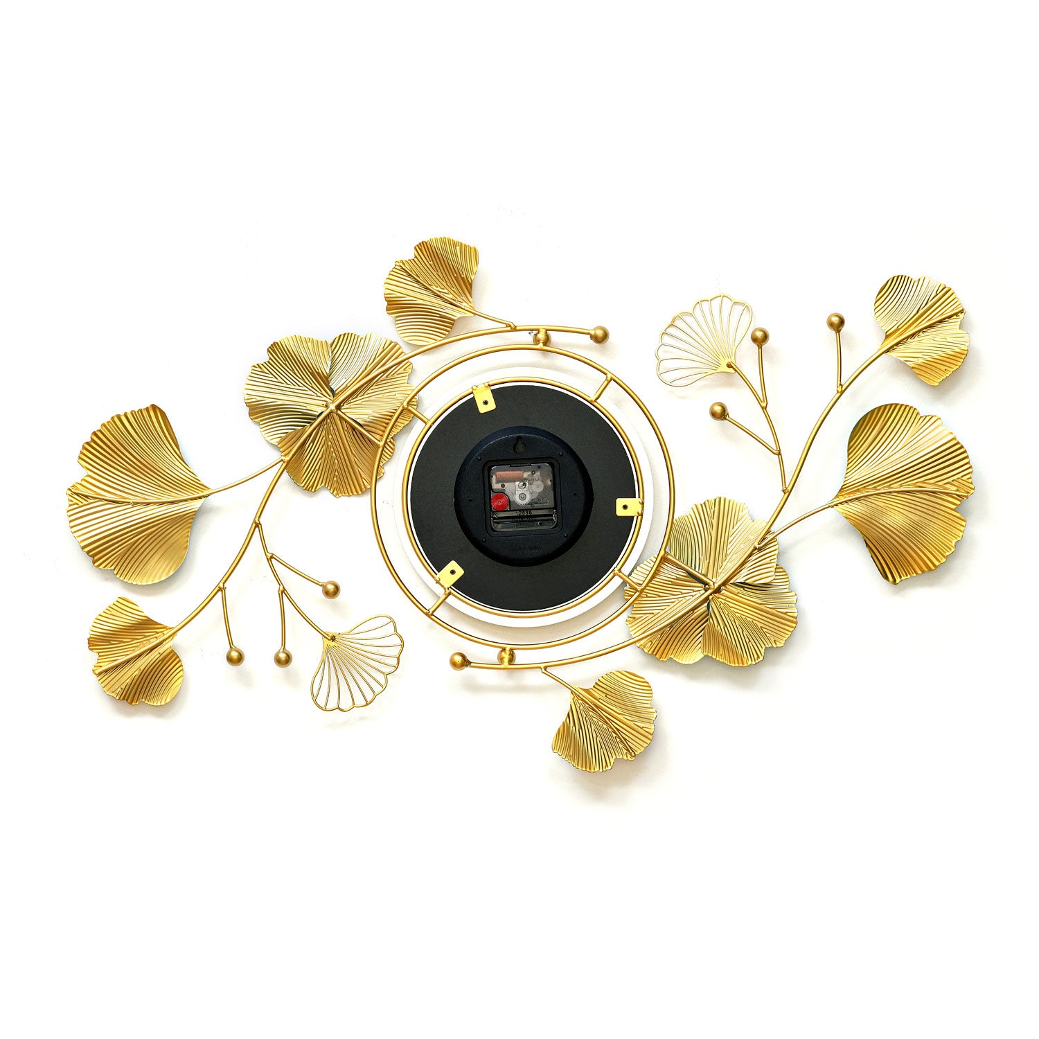 Leaf Gingko Wall Clock Seagreen & Gold