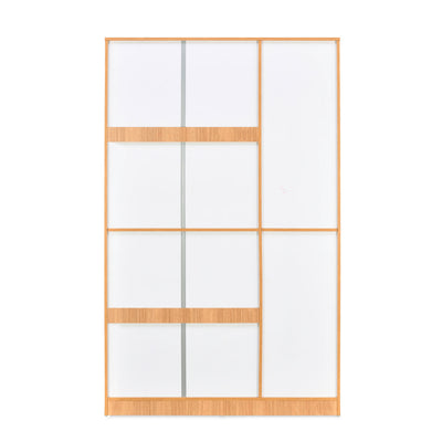 Indio 3 Door Wardrobe with Mirror (Teak & White)