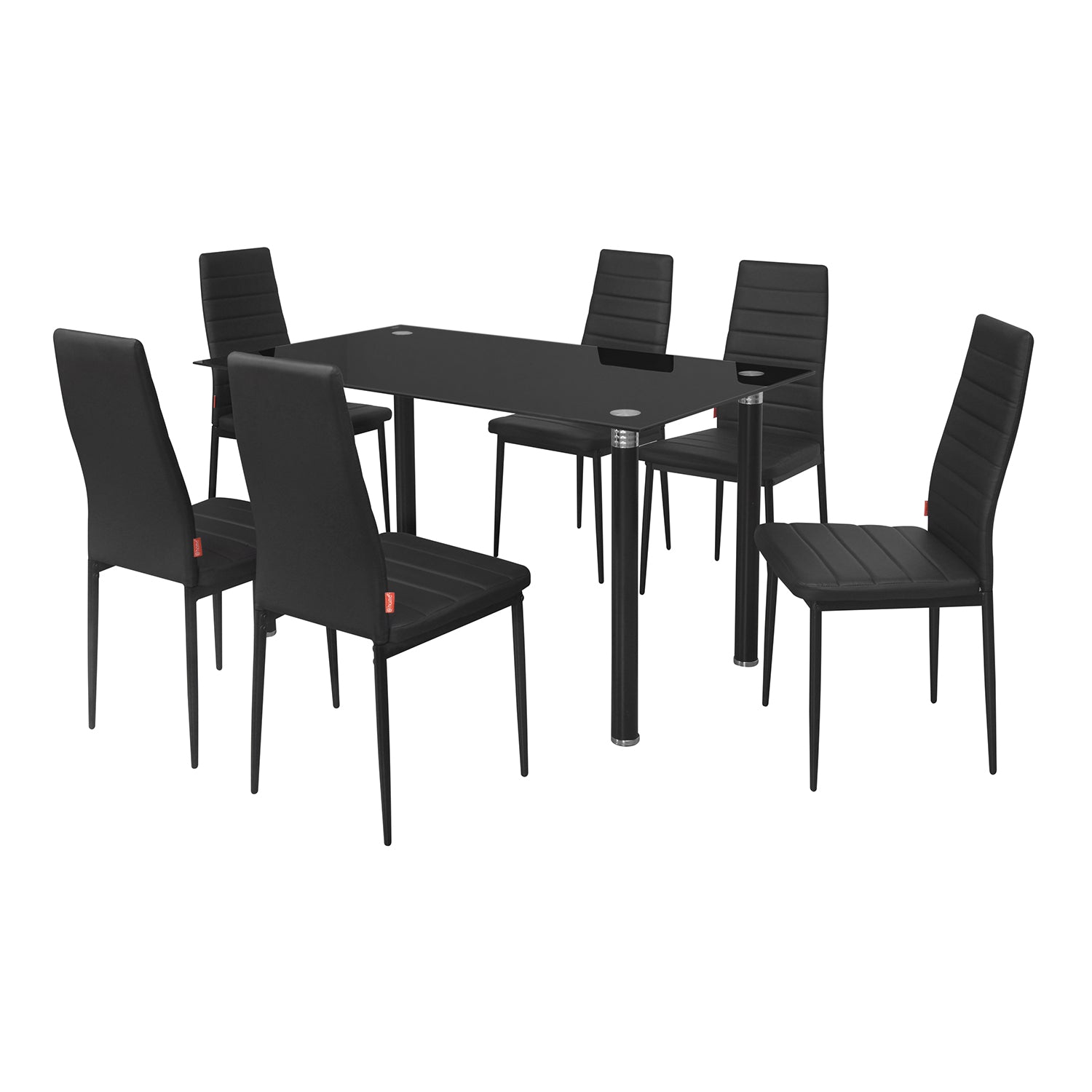 Isaac 6 Seater Dining Set (Black)