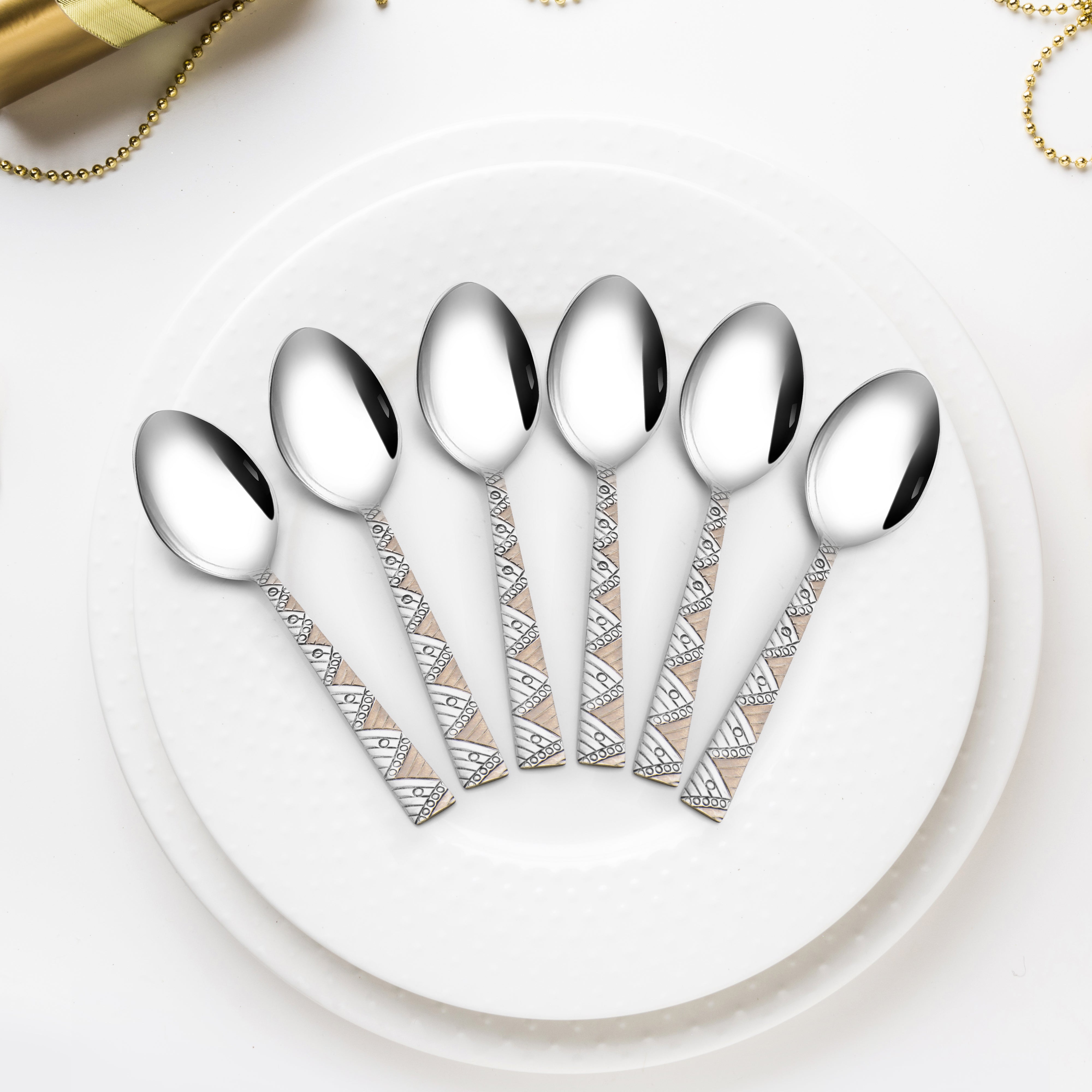 Arias Bloom Baby Spoon Set of 6 (Silver)