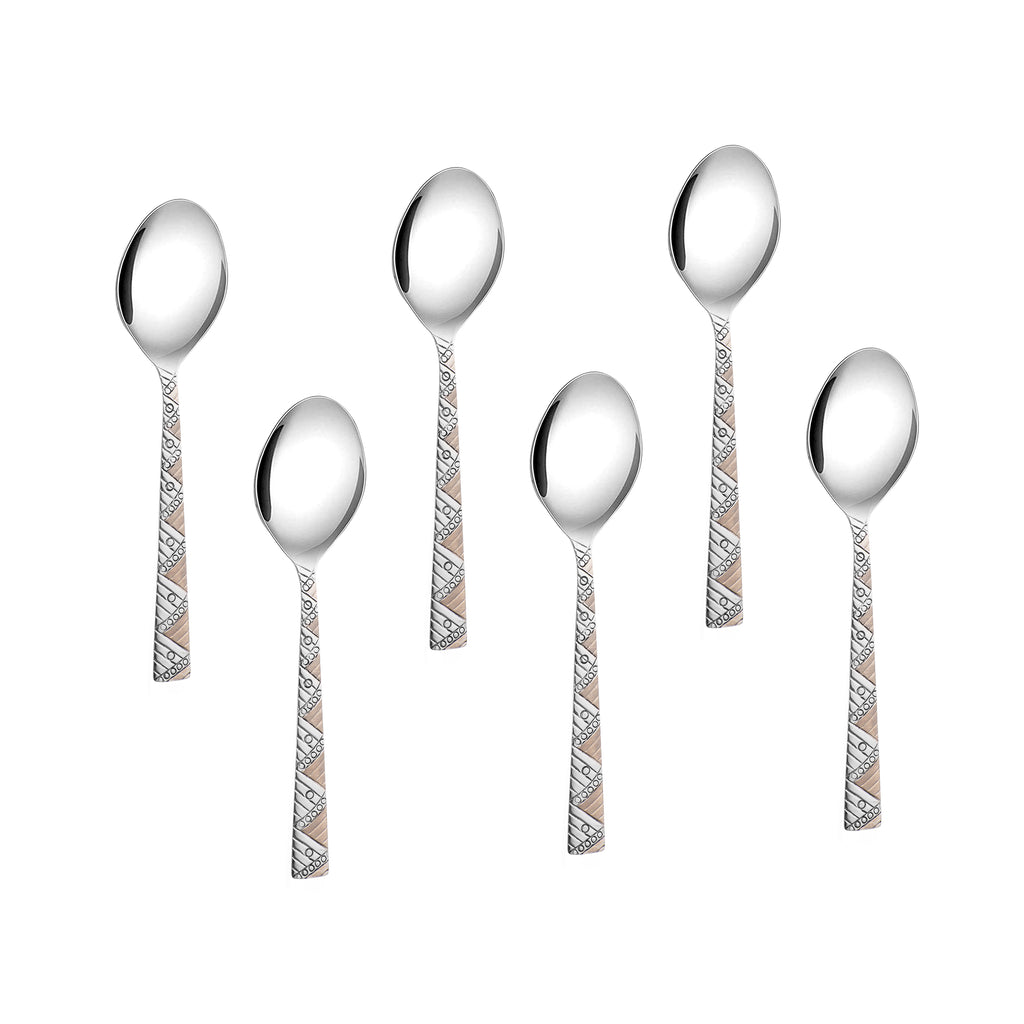 Arias Bloom Tea Spoon Set of 6 (Silver)
