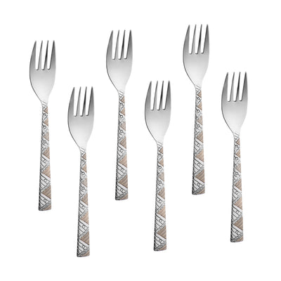 Arias Bloom Dinner Fork Set of 6 (Silver)