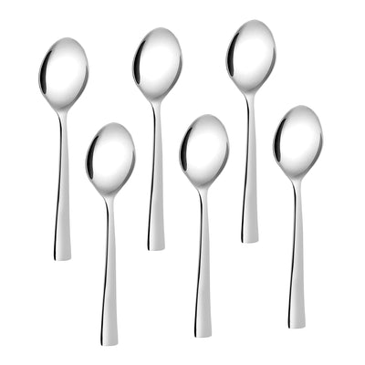Arias by Lara Dutta Fiesta Dinner Spoon Set of 6 (Silver)