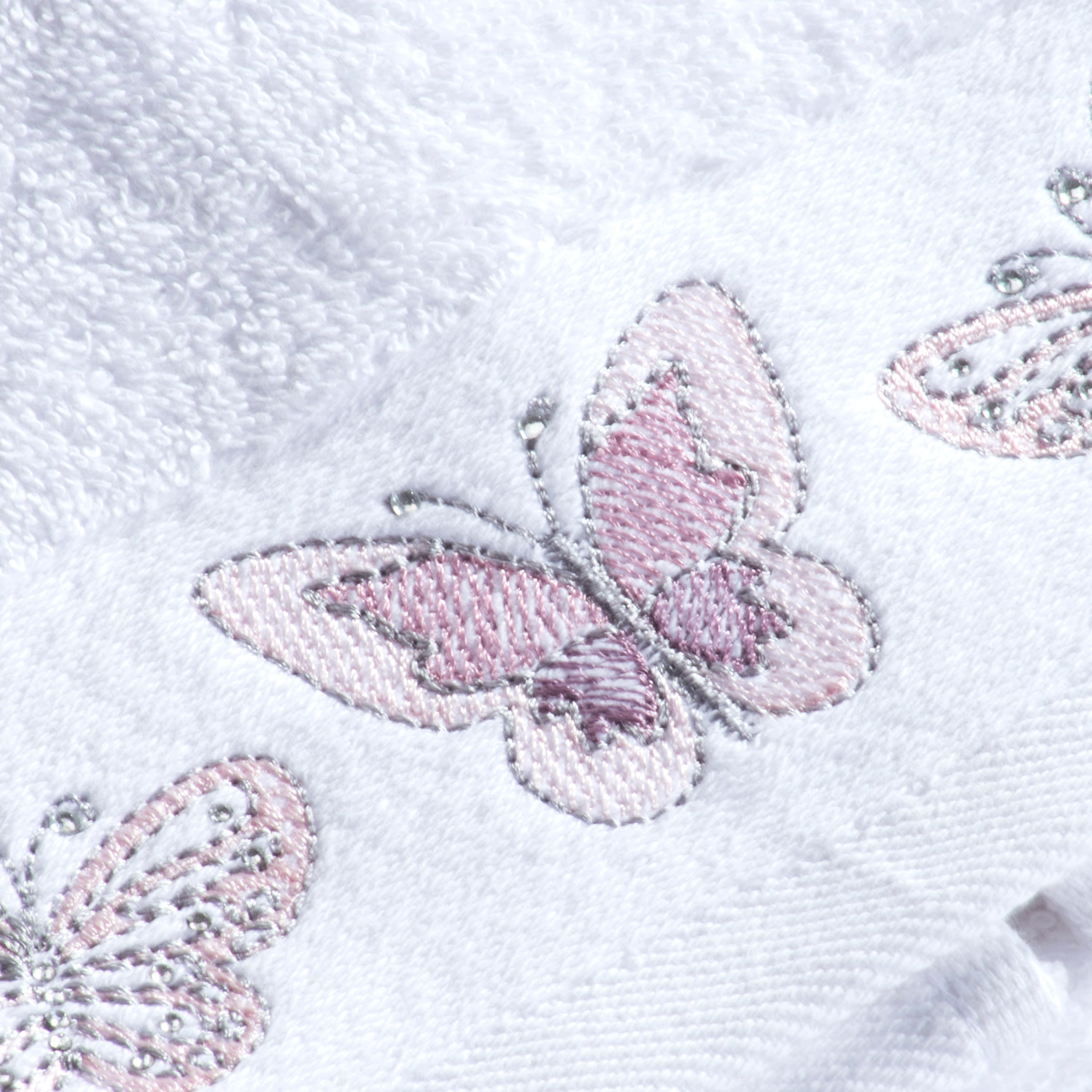 Arias Butterfly Print Bath Towel (White)