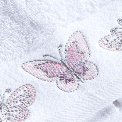 Arias by Lara Dutta Butterfly Print Hand Towel (White)