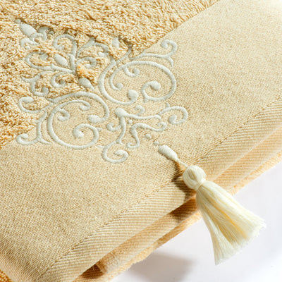 Arias by Lara Dutta Tassel Hand Towel (Sand Grey)