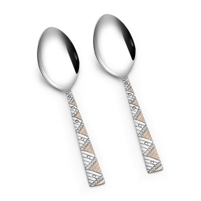 Arias Bloom Serving Spoon Set of 2 (Silver)
