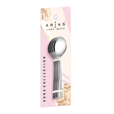 Arias by Lara Dutta Fiesta Tea Spoon Set of 6 (Silver)
