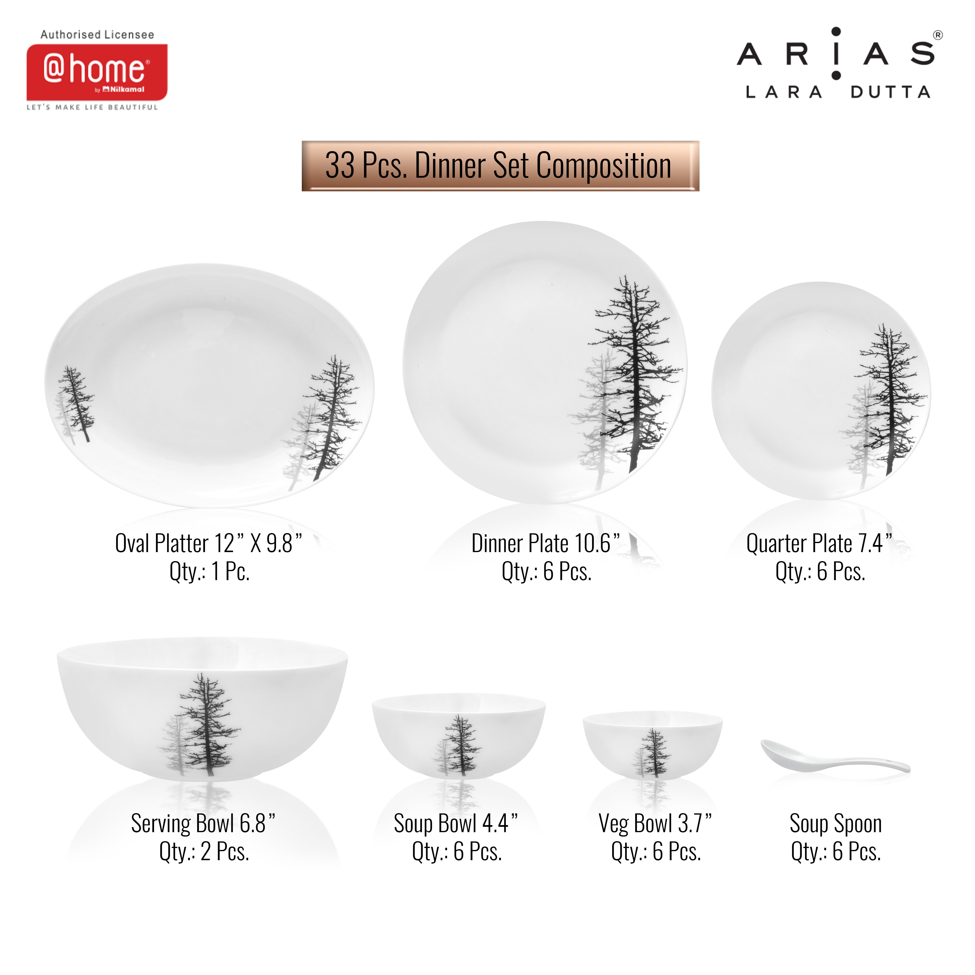 Arias Moon Winter Forest Dinner Set - 33 Pieces