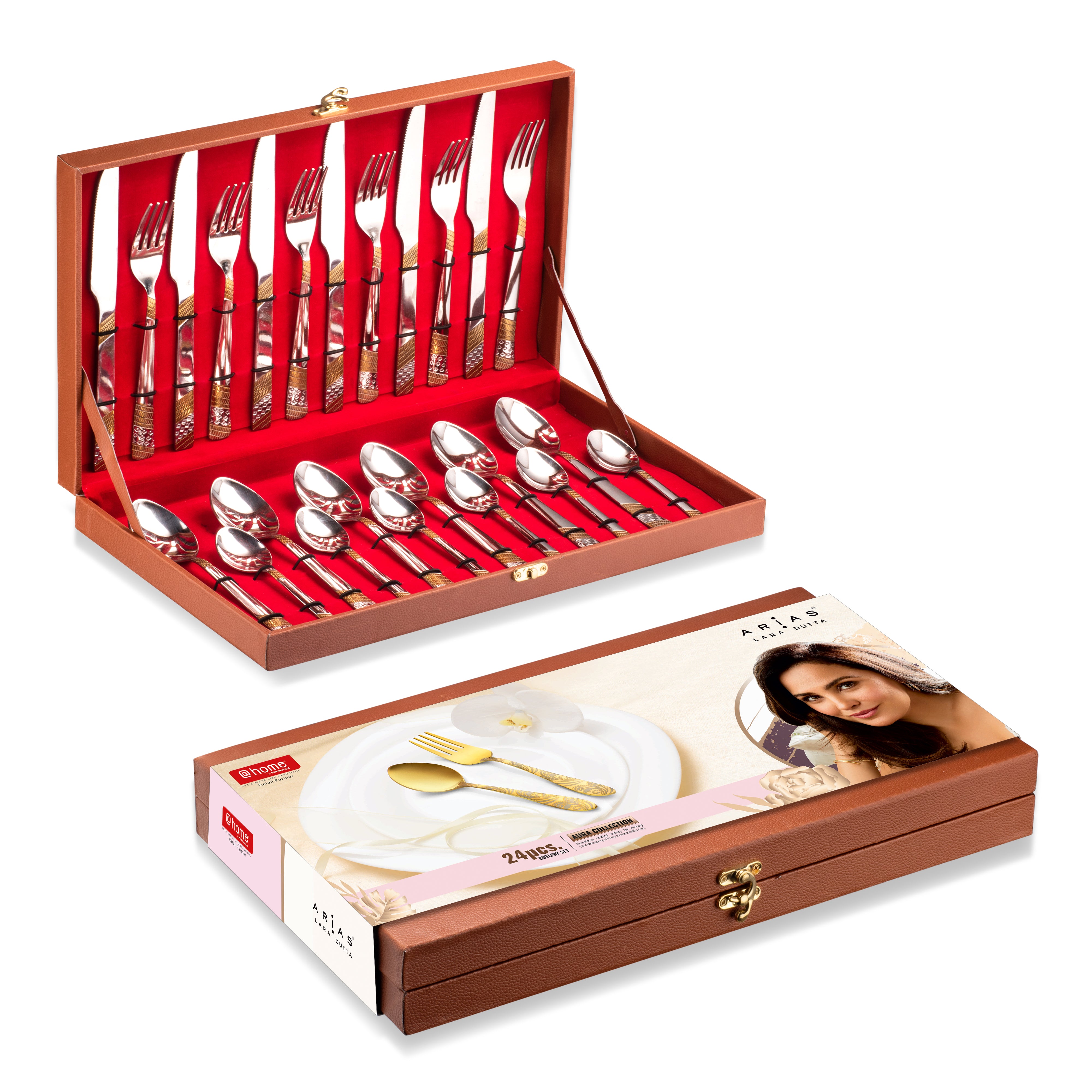Arias Carat Cutlery Box Set of 24 (Gold)